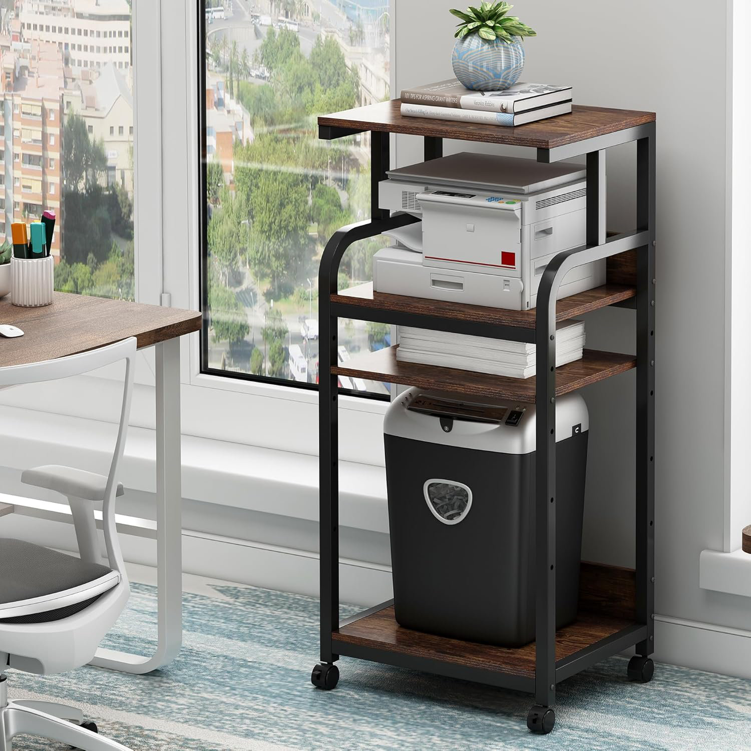Small printer stand on wheels discount